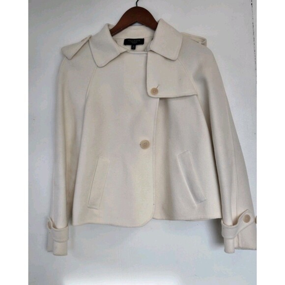 Talbots Jackets & Blazers - Talbots Coat Womens 10P Cropped White Wool Blend Peacoat Winter Old Money Classy